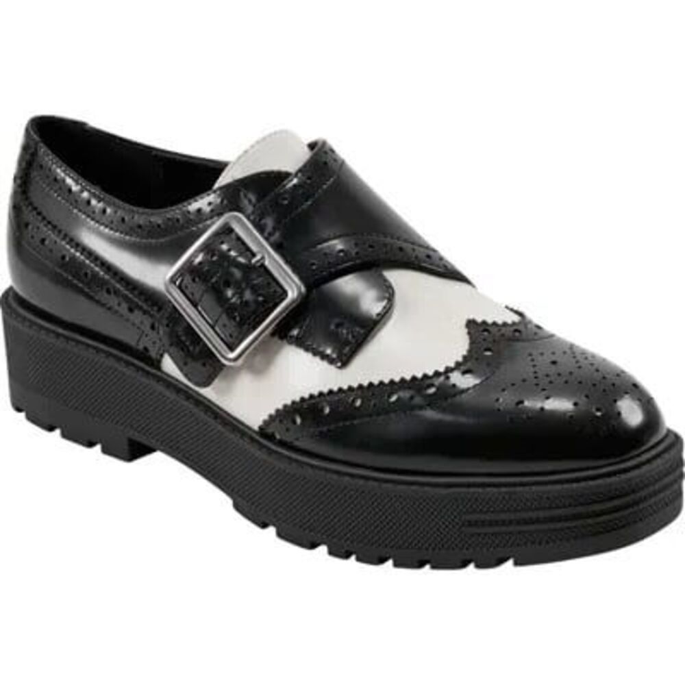 Marc Fisher Ltd Remona Wingtip Monk Strap Platform BW Wingtip Platform Oxfords 8